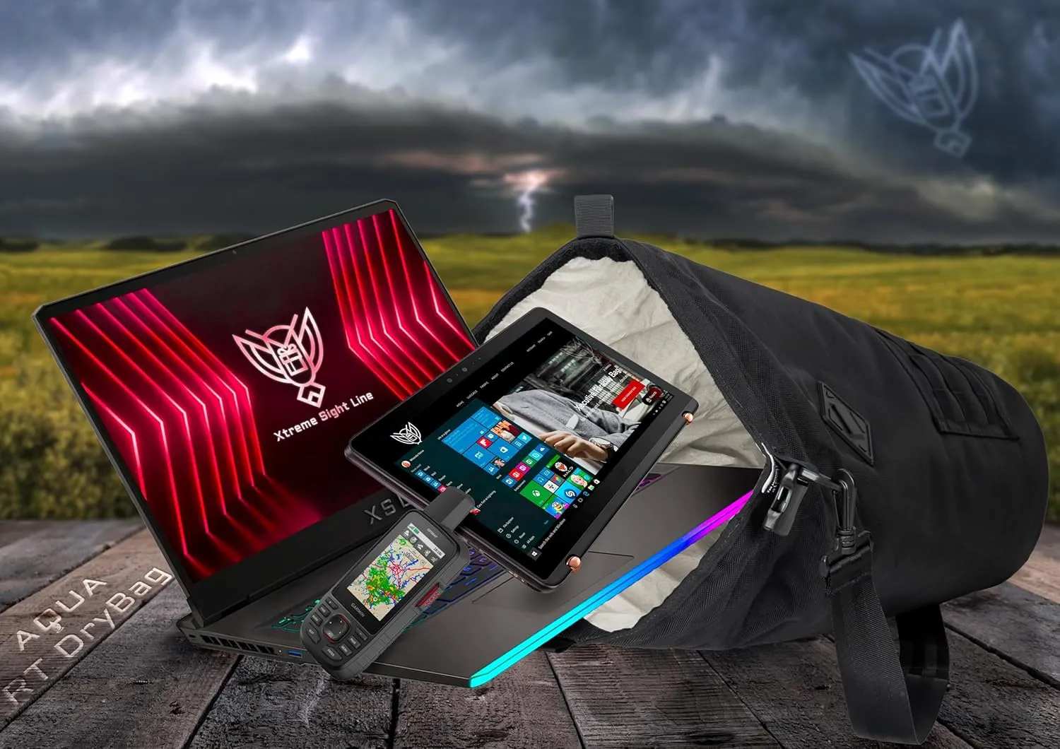 ~ AQUA RT Dry Bag~ Water-Proof Faraday Dry Bag for Laptops, Tablets, and Mid-Size Electronics ~ Small LITE Faraday Bag Combo ~ Black