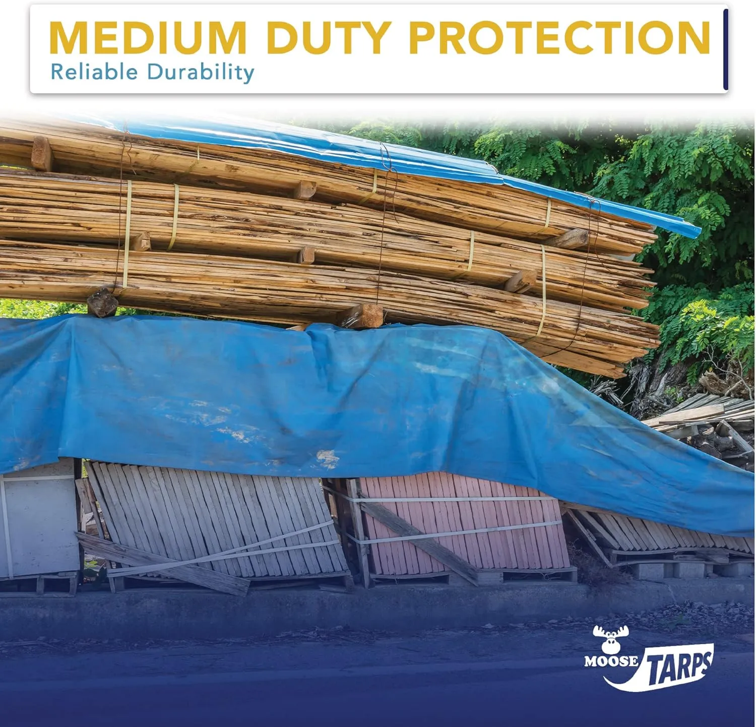 10' x 30' Waterproof Tarp, Medium Duty Reversible Blue/Silver, Multipurpose Indoor and Outdoor Tarps for Tents, Wood Cover, Furniture, Car, Boat, Pool, Tear Resistant, Blue