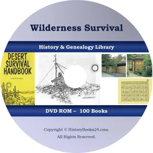 100 BOOKS - Survival - Wilderness Shelter Resources Adaptation First Aid - CD/DVD