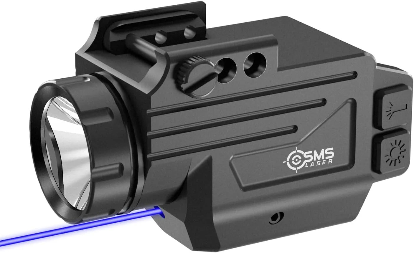 1000 Lumens Tactical Flashlight Blue Laser Combo, Magnetic Rechargeable Strobe Weapon Light with Blue Beam Laser Sight for Glock Pistol Handgun, Anodized Aluminum Shell, Ambidextrous Button