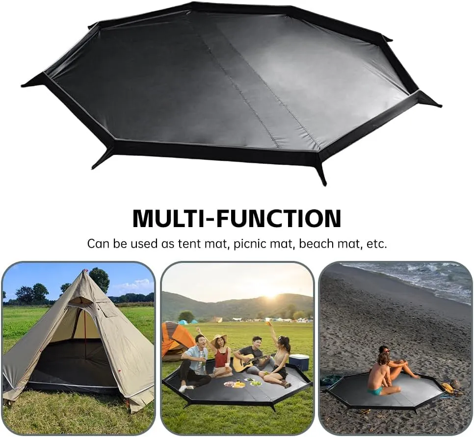 10.5' x 5.2' Camping Tent with Stove Jack Teepee Tent for Family Camping Backpacking Hiking
