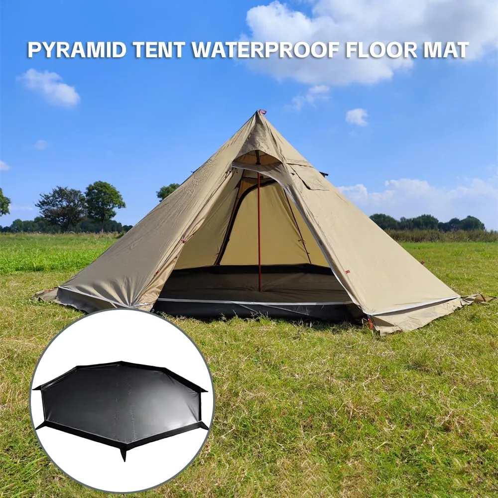 10.5' x 5.2' Camping Tent with Stove Jack Teepee Tent for Family Camping Backpacking Hiking