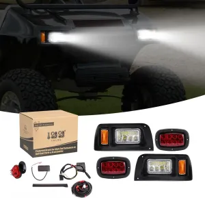 10L0L Golf Cart Light Kit for Club Car DS (12V) All Models with Head Light, Tail Lights, Turn Signals, Brake Lights Emergency Flasher and Horn