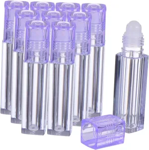 10pcs Plastic Roller Bottles Containers Caps Leak Design for Travel for Perfumes and Blends
