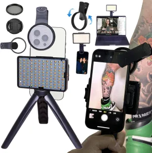 120 Led Tattoo Light Kit with 52mm Cpl,Tripod Light,Dual Clips,Tattoo Equipment and Supplies for Tiktok Taking Tattoo Photos and Remove Photo Glare
