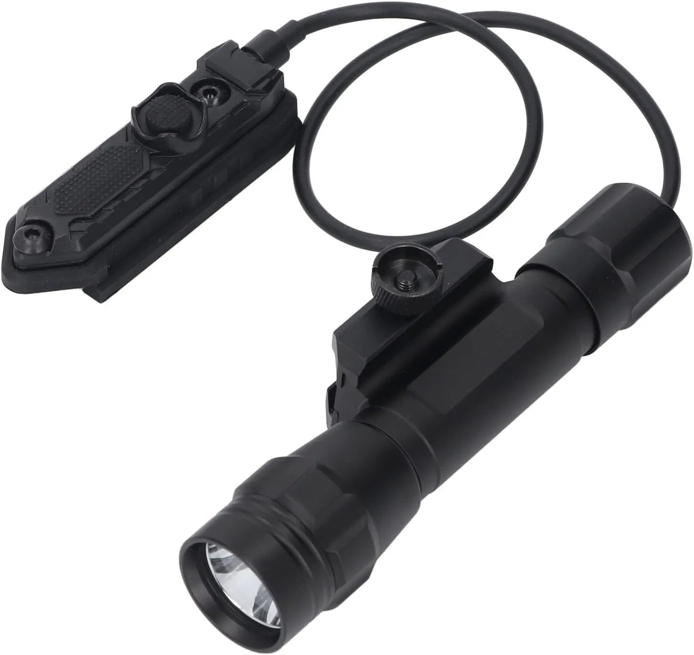 1200LM LED Flashlight Multifunctional Flashlight, Black Aluminum Alloy Handheld Torch with White Red Green Blue Light Source Heads, Button Control for Outdoor, Rainy Weather