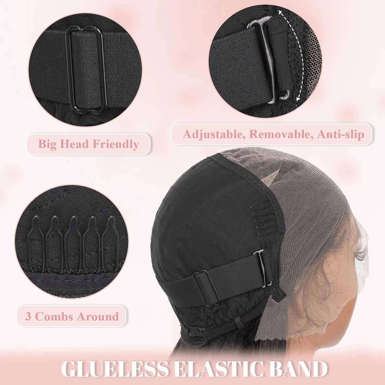 13x6 HD Lace Front Wigs for Women, Synthetic Wigs Wear and Go Glueless Wig with Baby Hair, Pre Plucked Layered Long Straight Wig, Heat Resistant (#1B Natural Black)