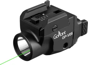 1500 Lumens Compact Weapon Laser Light, Aircraft Grade Aluminum Pistol Light, Adjustable Rail-Mounted Handgun Light and Green Laser Combo