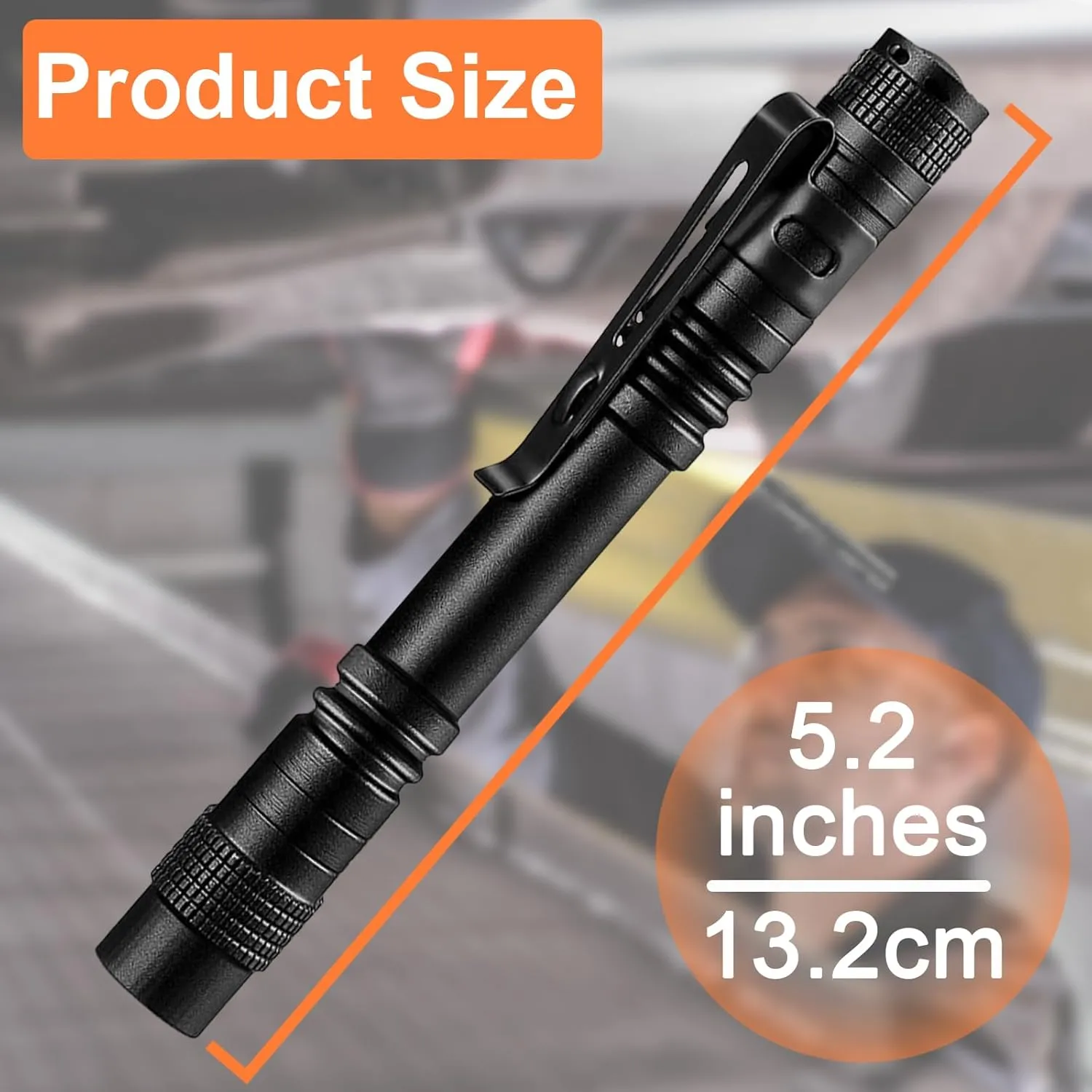 16 Pcs Mini LED Flashlight Small Pocket Flashlights with Clip Pen Lights Flashlights Bulk for Inspection, Work, Emergency,and Camping Outdoor, 5.2 inch