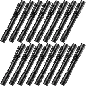 16 Pcs Mini LED Flashlight Small Pocket Flashlights with Clip Pen Lights Flashlights Bulk for Inspection, Work, Emergency,and Camping Outdoor, 5.2 inch