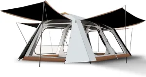 2-Layer Camping Tent with Removable Waterproof Rain Fly Ventilated Cabin Tent with Carrying Bag for Outdoor,Picnic,Camping,Family,Friends Gathering