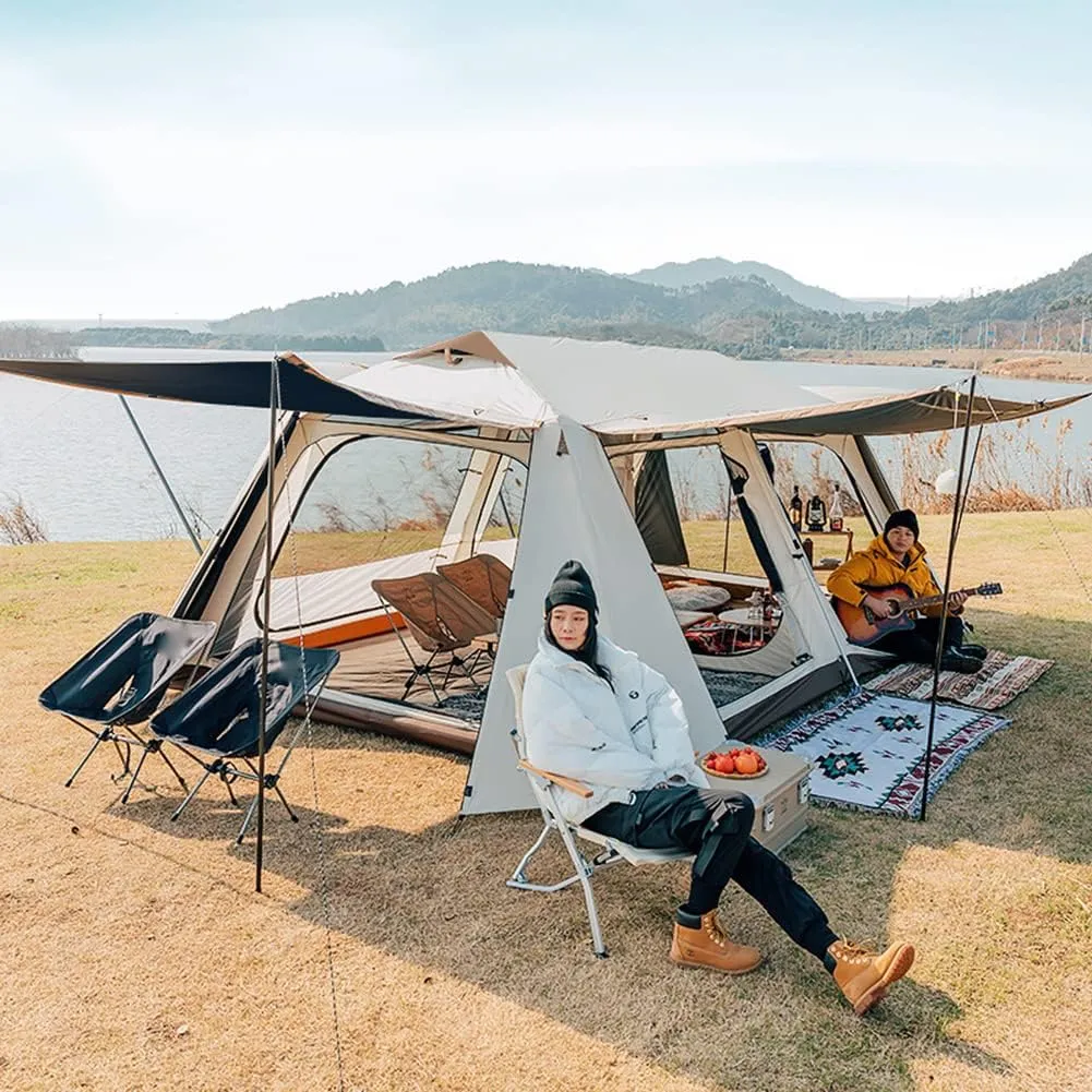 2-Layer Camping Tent with Removable Waterproof Rain Fly Ventilated Cabin Tent with Carrying Bag for Outdoor,Picnic,Camping,Family,Friends Gathering