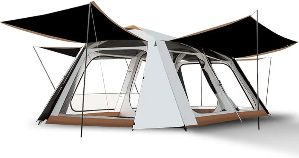 2-Layer Camping Tent with Removable Waterproof Rain Fly Ventilated Cabin Tent with Carrying Bag for Outdoor,Picnic,Camping,Family,Friends Gathering