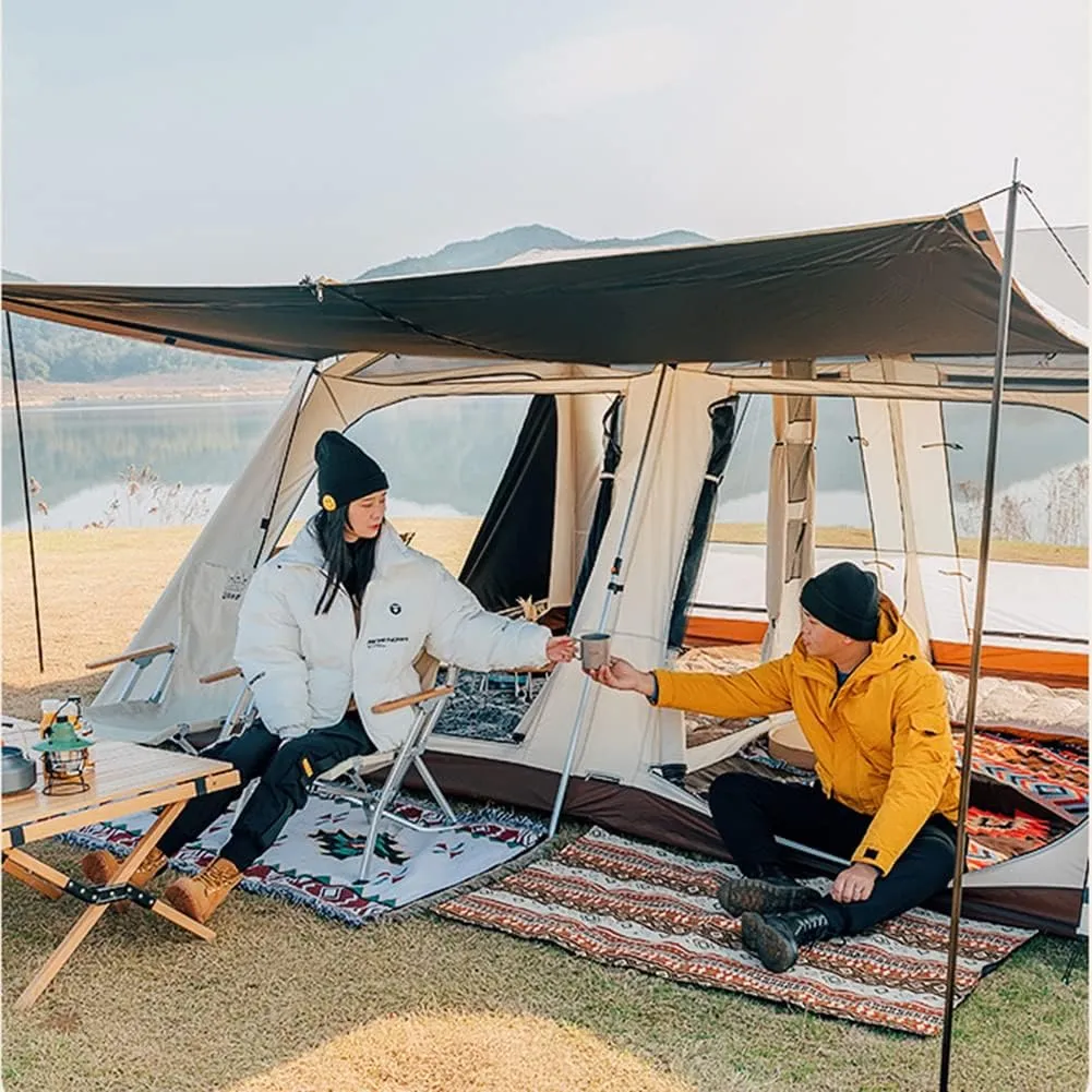 2-Layer Camping Tent with Removable Waterproof Rain Fly Ventilated Cabin Tent with Carrying Bag for Outdoor,Picnic,Camping,Family,Friends Gathering