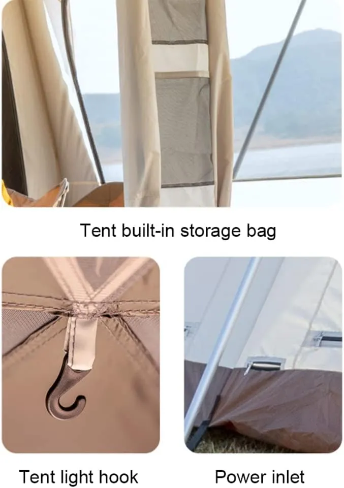 2-Layer Camping Tent with Removable Waterproof Rain Fly Ventilated Cabin Tent with Carrying Bag for Outdoor,Picnic,Camping,Family,Friends Gathering