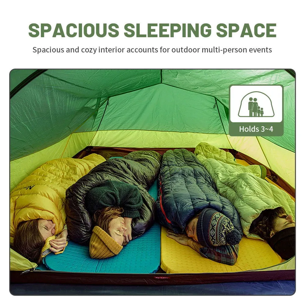 2 or 3 Person Ultralight 4-Season Hiking Tent – 20D Waterproof Family Camping Tent
