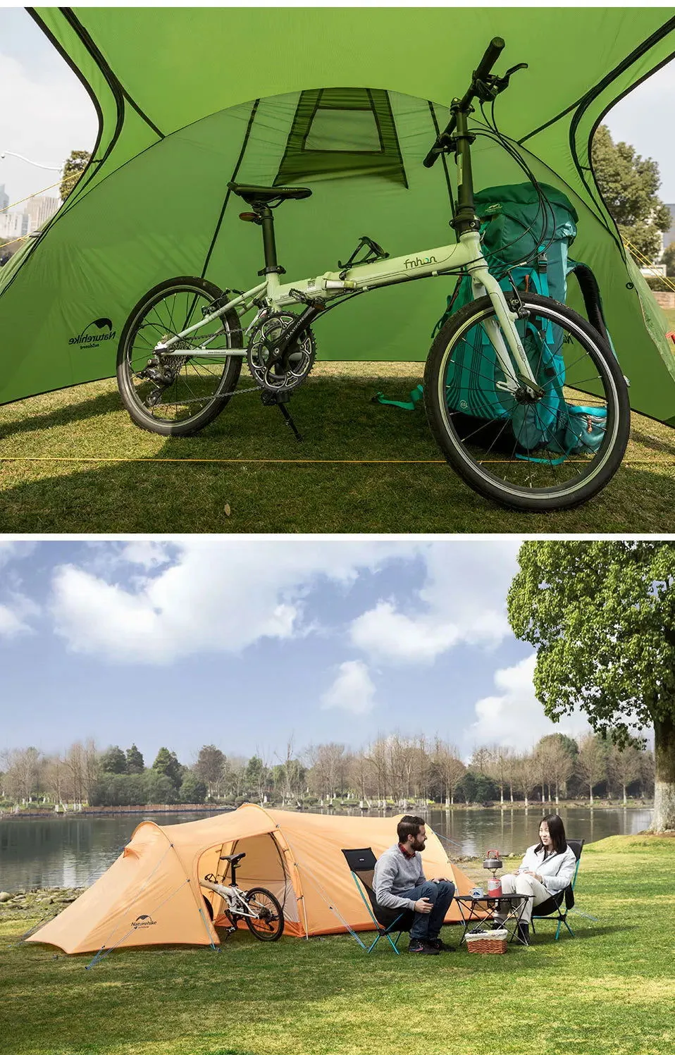 2 or 3 Person Ultralight 4-Season Hiking Tent – 20D Waterproof Family Camping Tent
