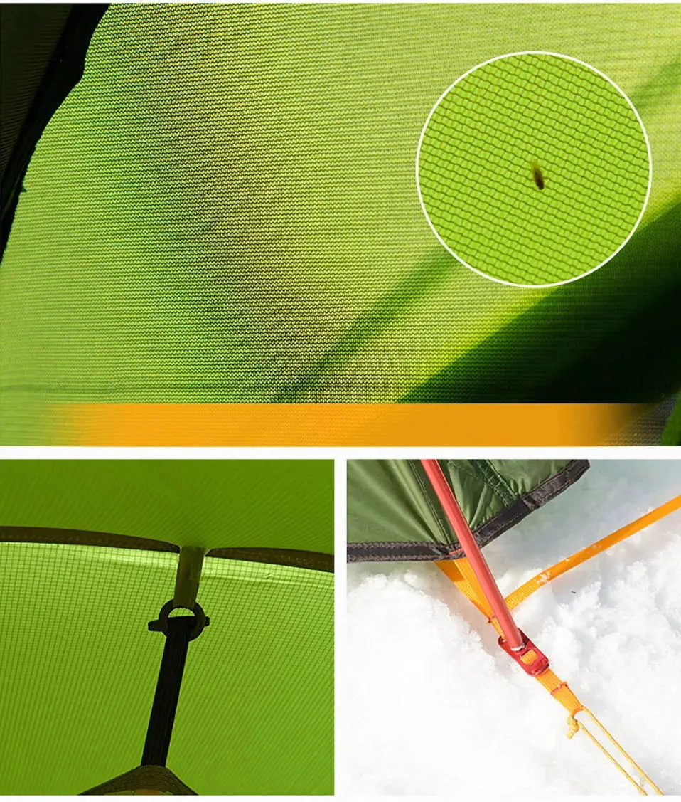 2 or 3 Person Ultralight 4-Season Hiking Tent – 20D Waterproof Family Camping Tent