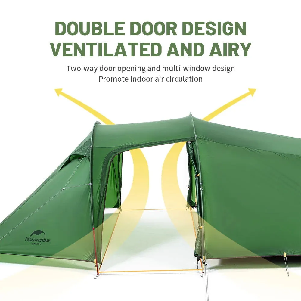 2 or 3 Person Ultralight 4-Season Hiking Tent – 20D Waterproof Family Camping Tent
