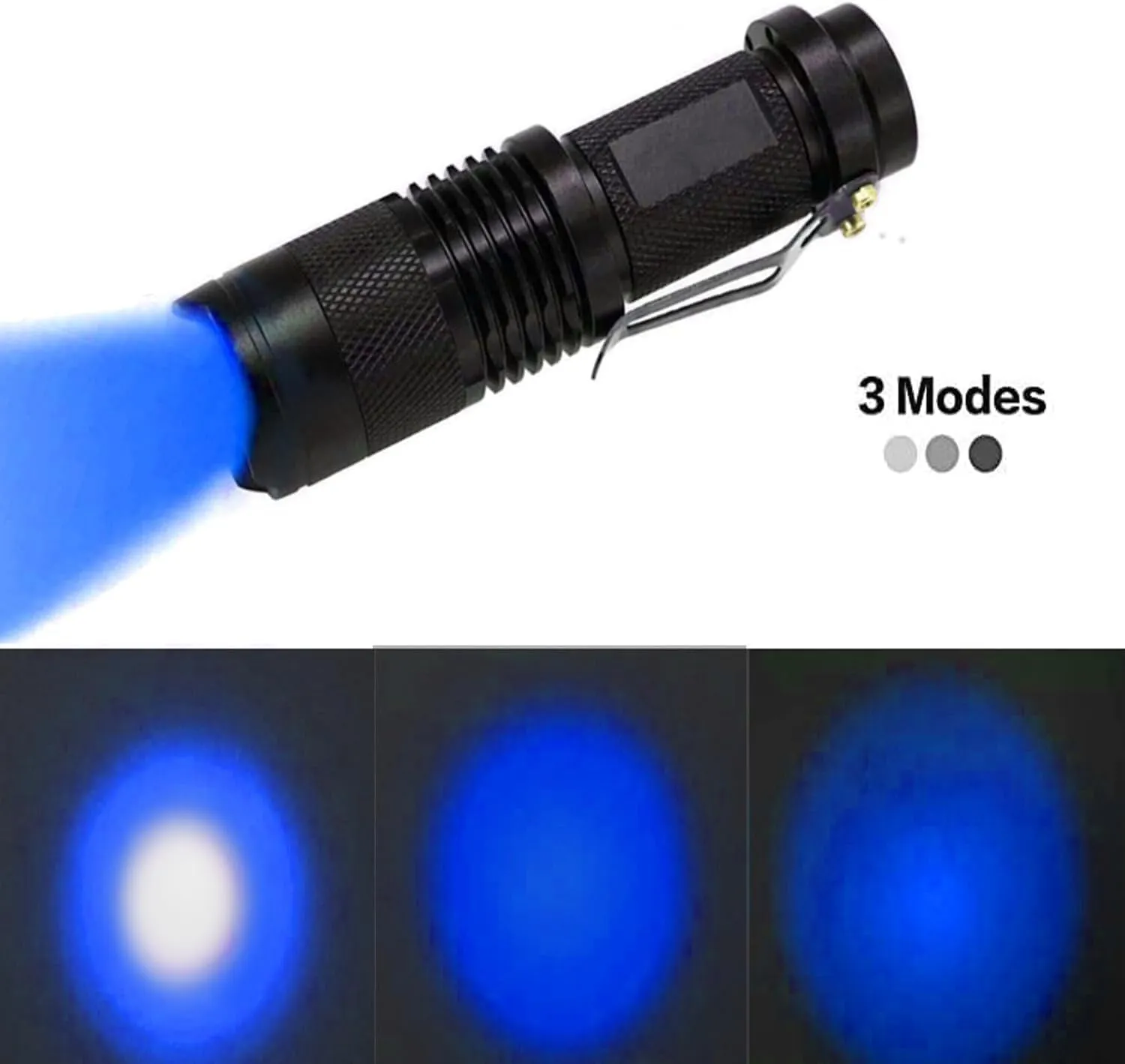 2 Pack LED Flashlights Torch,Small Flashlight Red Green Blue Light High lumens Flashlights with 3 Modes, Waterproof Zoomable Flash Light for Outdoors (Blue and red)