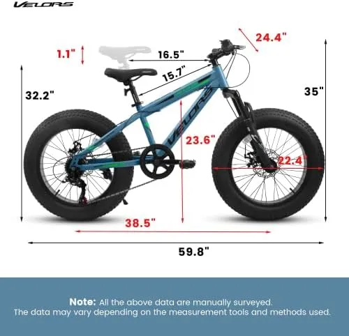 20 Inch Fat Tire Bike Adult 7 Speed Mountain Bike, Dual Disc Brakes, High Carbon Steel Frame, Front Suspension, Mountain Buggy, City Commuter City Bicycle, Fat Tire Bicycle