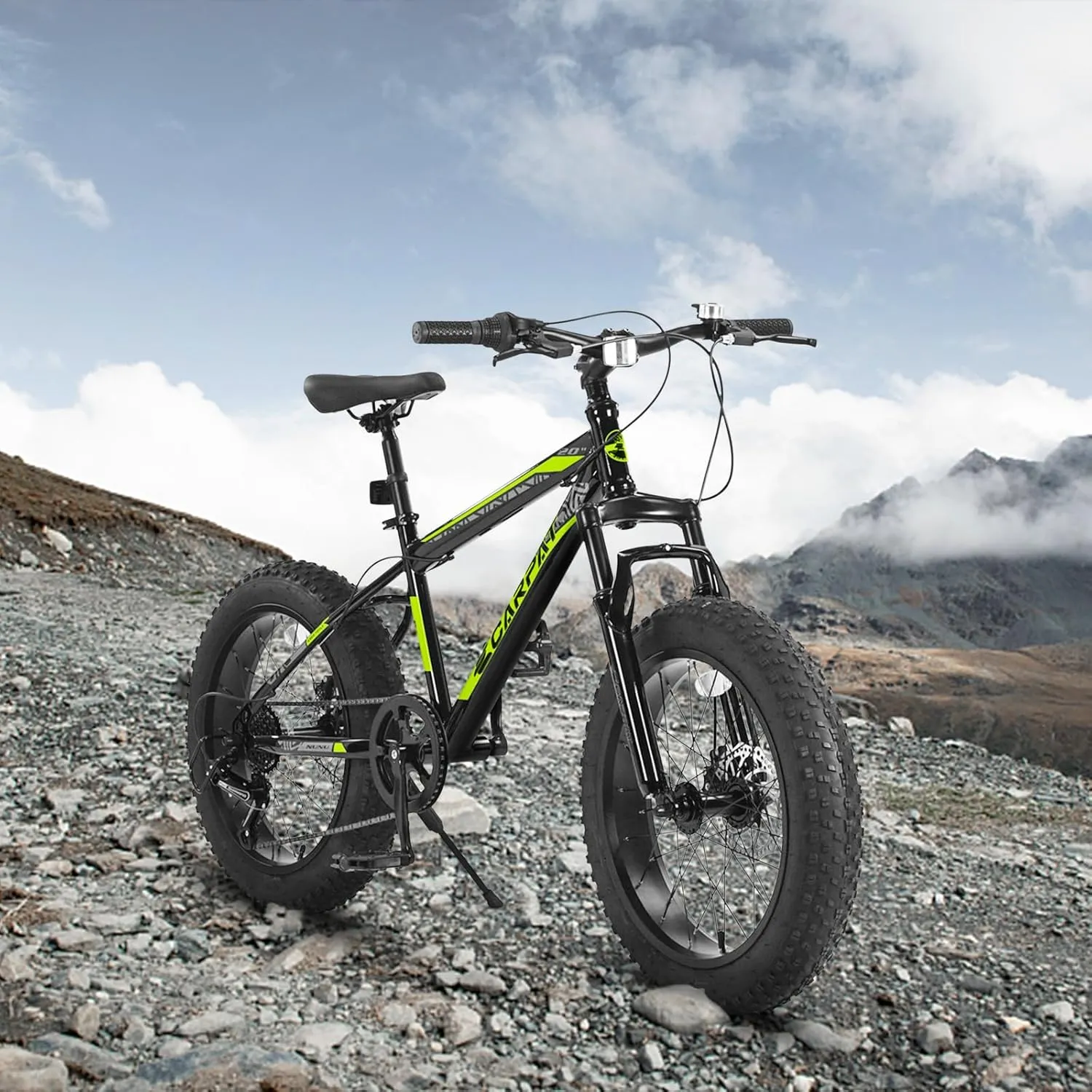 20 Inch Kids' Bike Ages 5-12, 7-Speed Mountain Bike Birthday Gifts Bicycles for Boys Girls Present, Outdoor Cycling City Snow Mountain Bikes