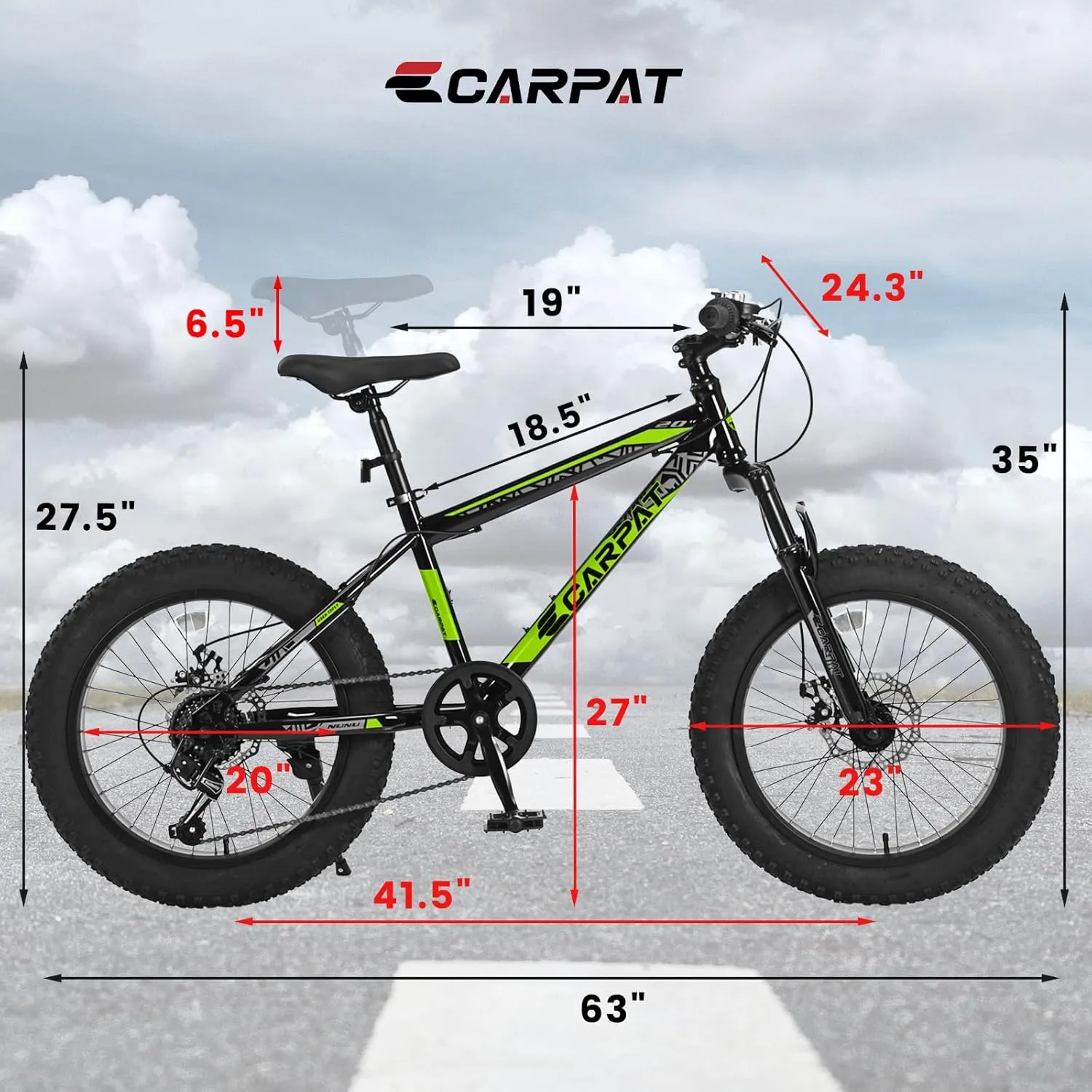 20 Inch Kids' Bike Ages 5-12, 7-Speed Mountain Bike Birthday Gifts Bicycles for Boys Girls Present, Outdoor Cycling City Snow Mountain Bikes