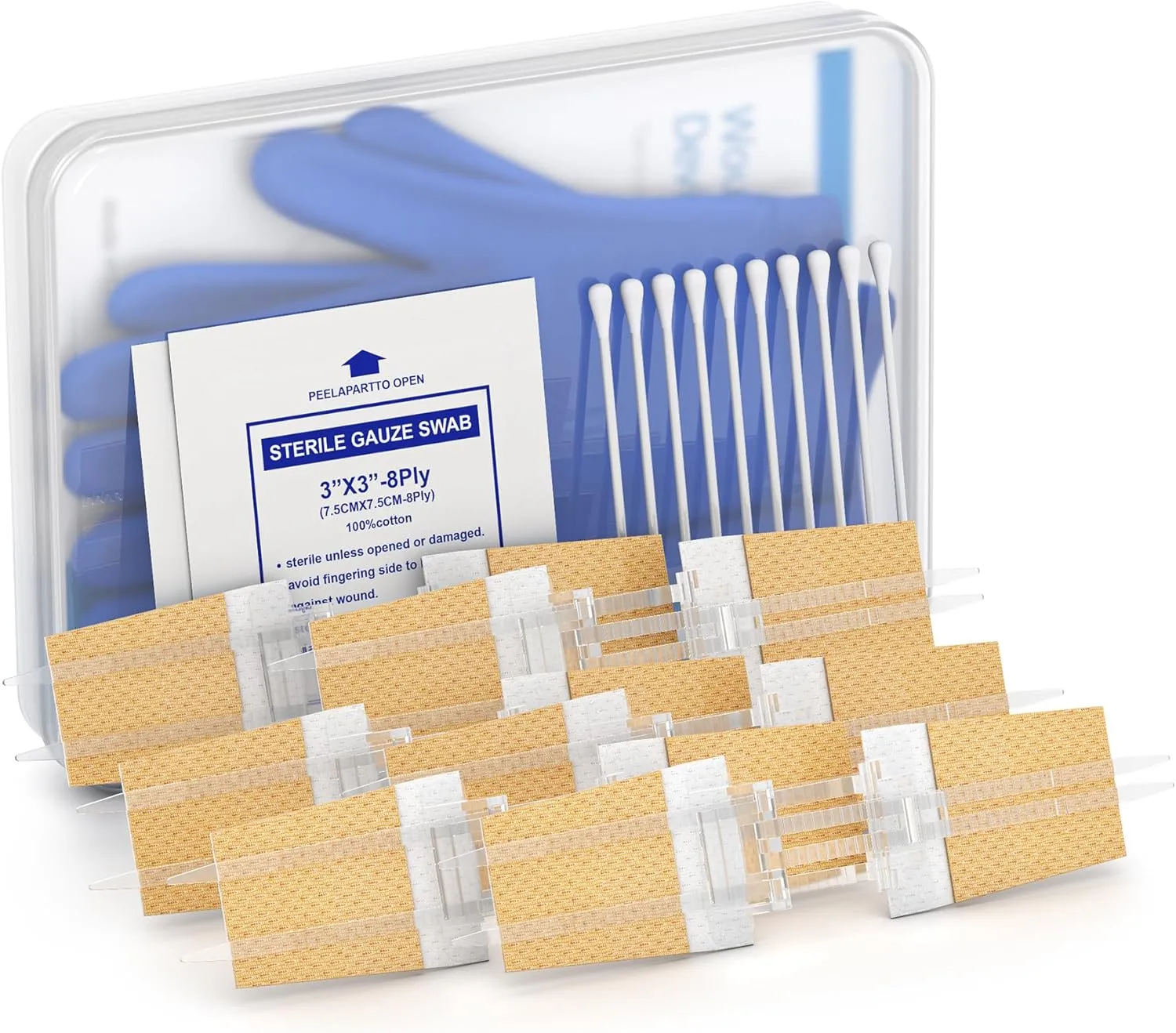 20 Piece Emergency Laceration Closures Kits, 6Pc Butterfly Wound Closures, Suture - Free Surgical Repairment, Quick Clot - First Aid Wound Care Gifts