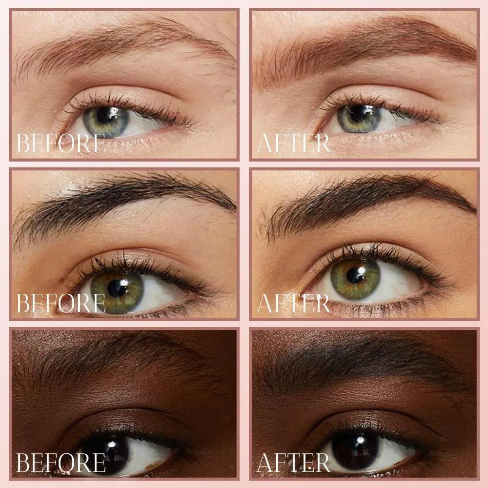 2025 New Waterproof Eyebrow Pencil with Micro-fork Tip, 3D Waterproof Microblading Eyebrow Pen 4 Fork Tip Tattoo Pencil, Eye Brow Pencils Makeup Long Lasting Fine Stroke Pencils (Dark Brown 2PCS)