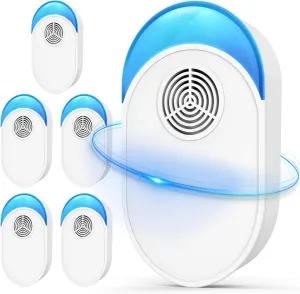 2025 Upgraded Ultrasonic Repeller 6 Packs, Indoor Ultrasonic Repellent for Roach, Rodent, Mouse, Bugs, Ant, Mosquito, Mice, Spider, Electronic Plug in Pest Control