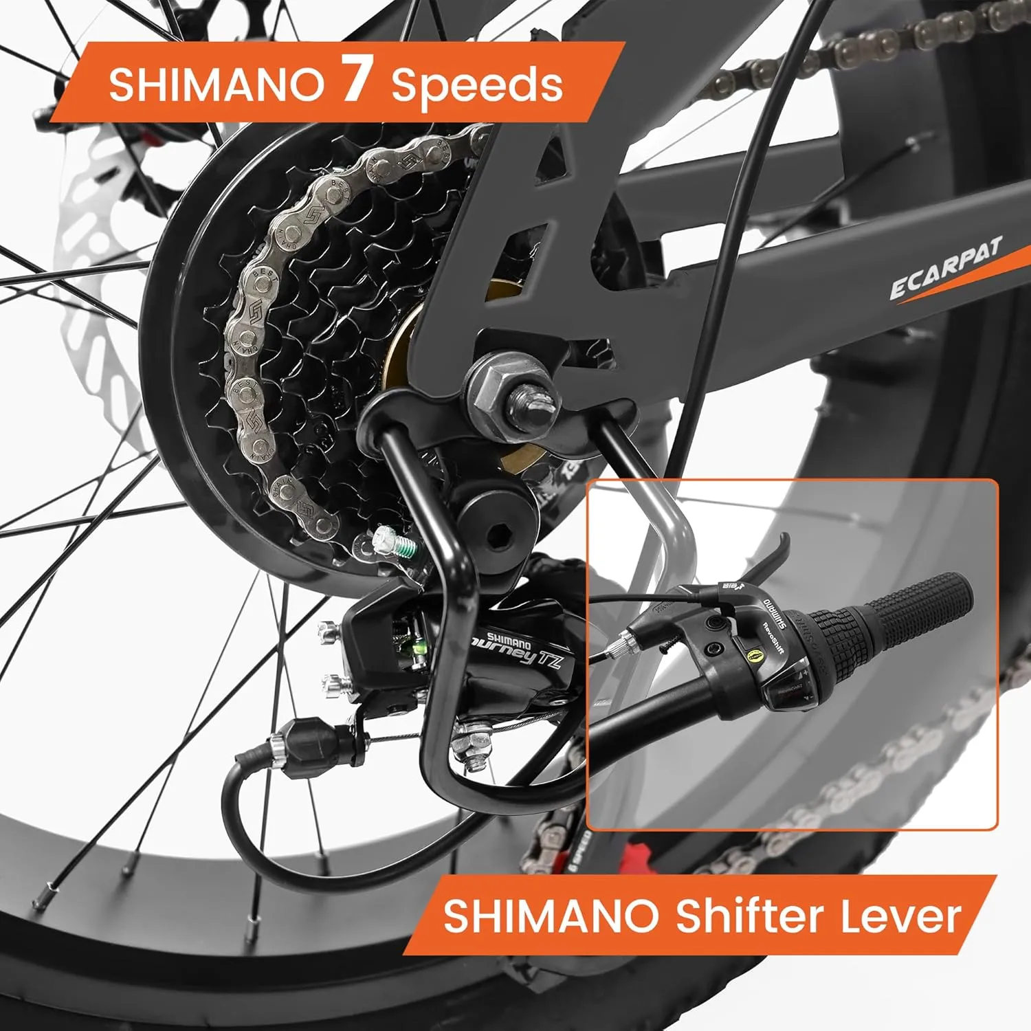 20x4 inch Fat Tires Kids Mountain Bike for Boys Girls 8-15 Years Old, 7-Speed Mountain Bicycles with Front Suspension, Boys Girls Commuter Bikes to School, Multi Colors, Birthday Gift Choice