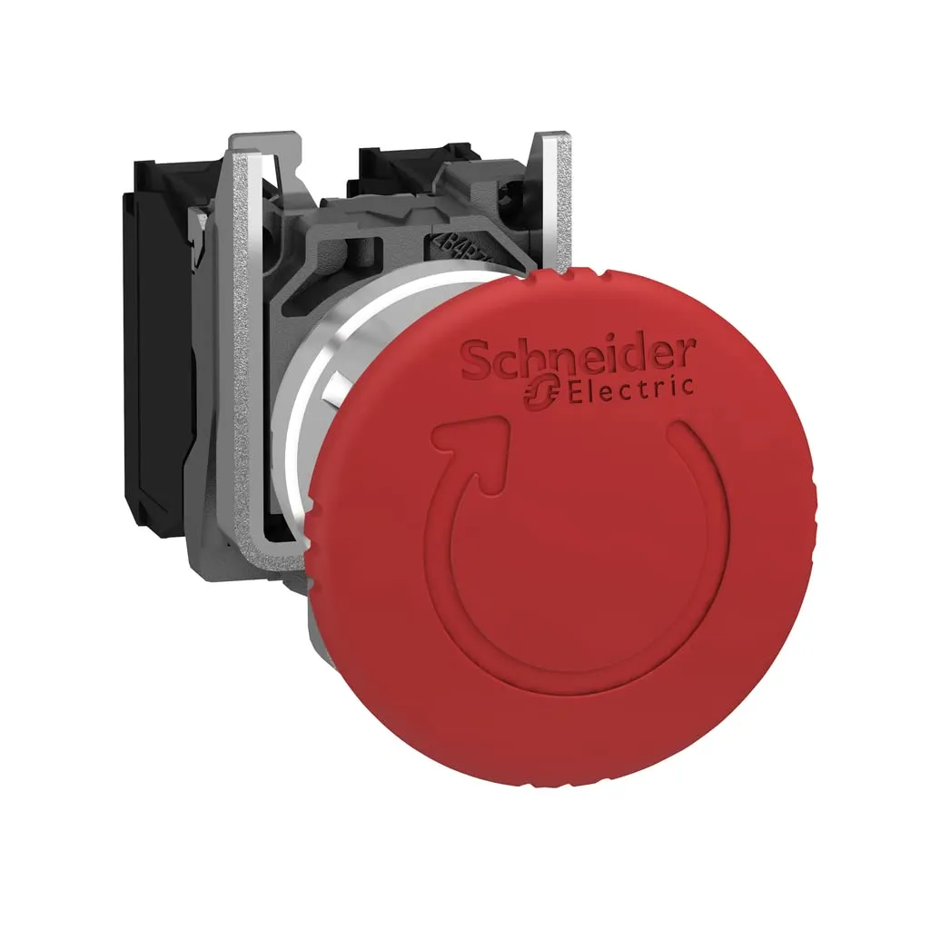 Ø22Mm Metal Push Button Emergency Mushroom Ø40MM Red, 2Nf Xb4Bs8444, Schneider Electric
