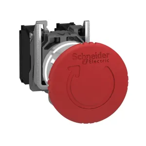 Ø22Mm Metal Push Button Emergency Mushroom Ø40MM Red, 2Nf Xb4Bs8444, Schneider Electric