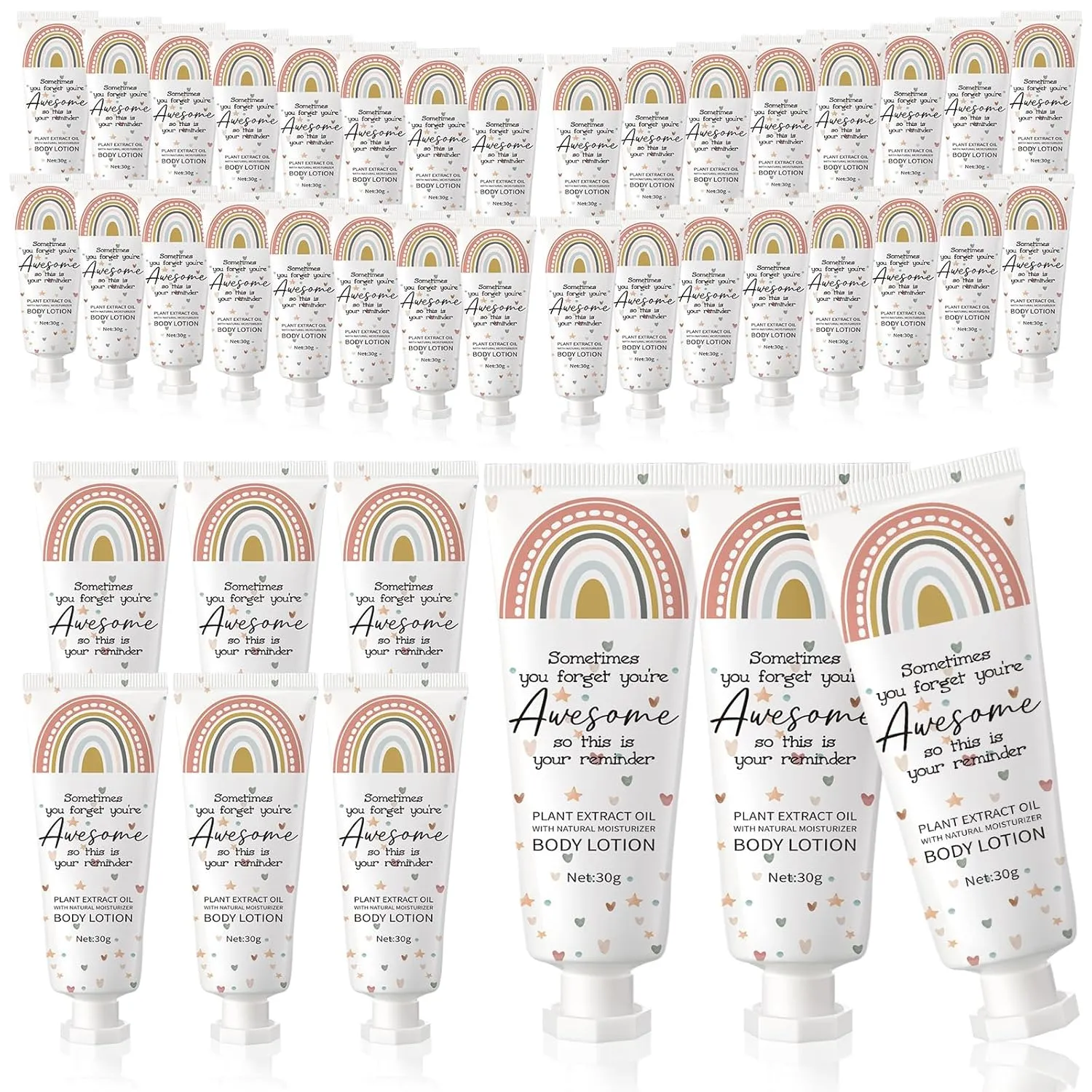 24 Pcs Cna Week Gifts Bulk Back to School Teacher Appreciation Gifts Boho Rainbow Body Lotion First Day of School Travel Size Cream Moisturizing Body Lotion for Thank You Teacher Nurse