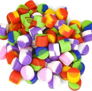 240 Pcs 2 ml Silicone Wax Containers Non-stick Silicone Wax Containers Multi Use Storage Jars Oil Concentrate Bottles for Home Kitchen Travel, Randomly mix colors，Non-stick Jars