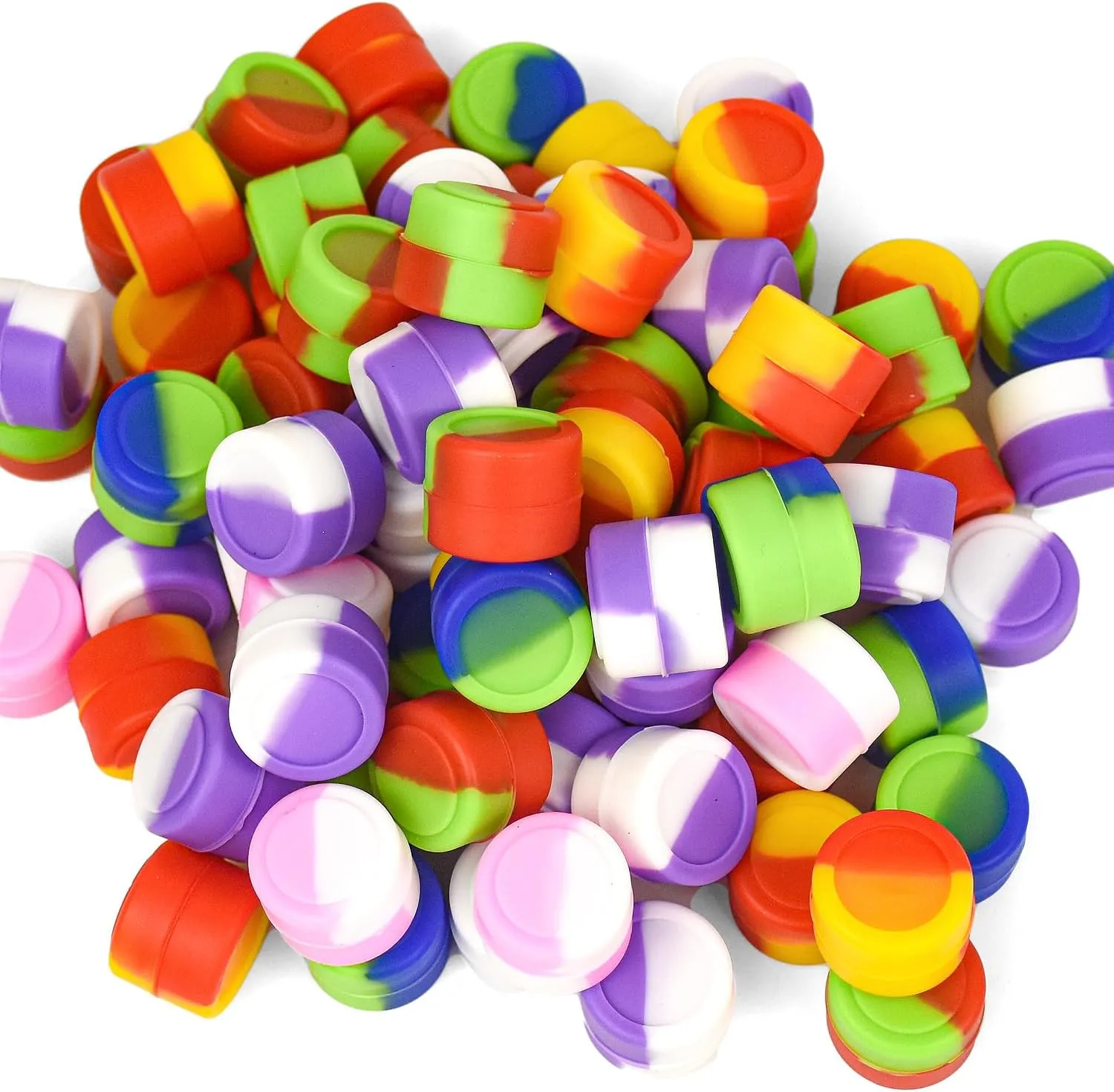 240 Pcs 2 ml Silicone Wax Containers Non-stick Silicone Wax Containers Multi Use Storage Jars Oil Concentrate Bottles for Home Kitchen Travel, Randomly mix colors，Non-stick Jars