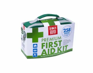 258 Piece Premium 2-in-1 Emergency First Aid Kit