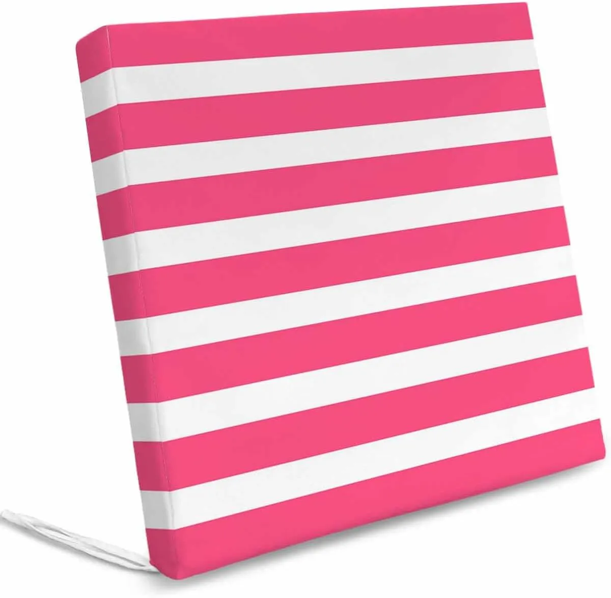 2PCS Patio Outdoor Cushion Covers Modern White Pink Lines Sofa Couch Seat Chair Slipcovers for Garden, Abstract Classic Stripes Waterproof Cushion Cover Replacement Furniture Protector