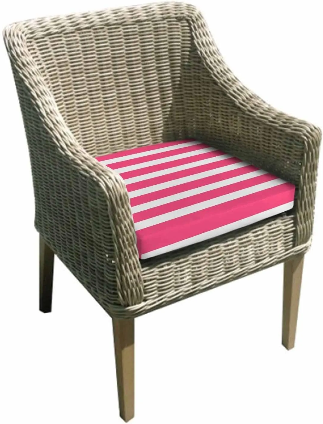 2PCS Patio Outdoor Cushion Covers Modern White Pink Lines Sofa Couch Seat Chair Slipcovers for Garden, Abstract Classic Stripes Waterproof Cushion Cover Replacement Furniture Protector