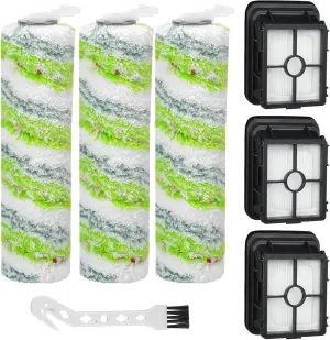 3 Pack Multi-Surface Pet Brush Rolls 2788 and Vacuum Filters 1866 Compatible with Bissell CrossWave Max 2554 2554A 2590 2593 2596, HydroSteam 35151 3515 35152 3513 3518 Vacuums, Part 1618641, 1608684