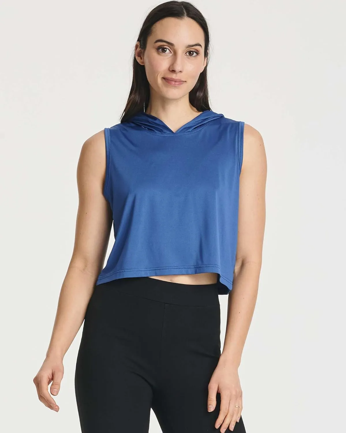 3 Pack: Women's Dry-Fit Sleeveless Cropped Tank Top Hoodie - Athletic Crop Sweatshirt