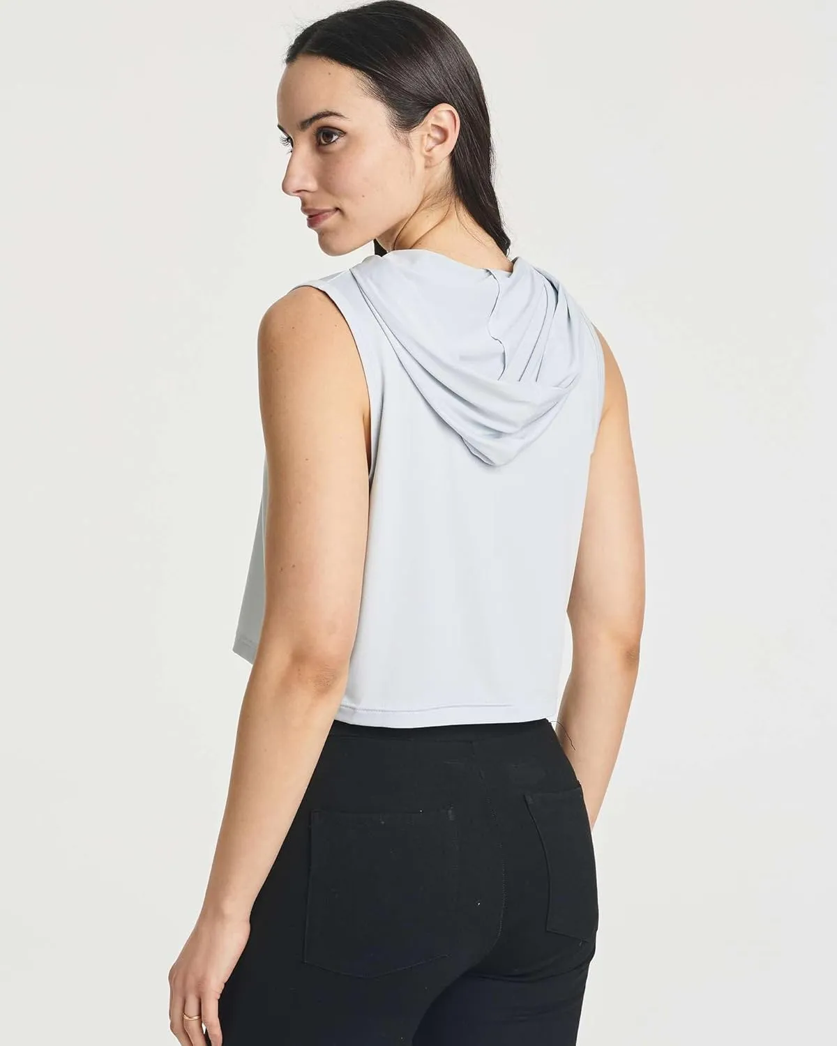 3 Pack: Women's Dry-Fit Sleeveless Cropped Tank Top Hoodie - Athletic Crop Sweatshirt