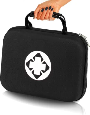 300PCS Home First Aid Kit for Hiking Car Travel Emergency Kit First Aid Bag Outdoor Backpacking Gear for Disaster Preparedness Black Monoki