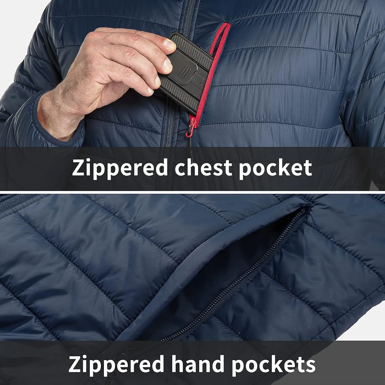 33,000ft Men's Puffer Jacket Lightweight Packable Winter Jacket