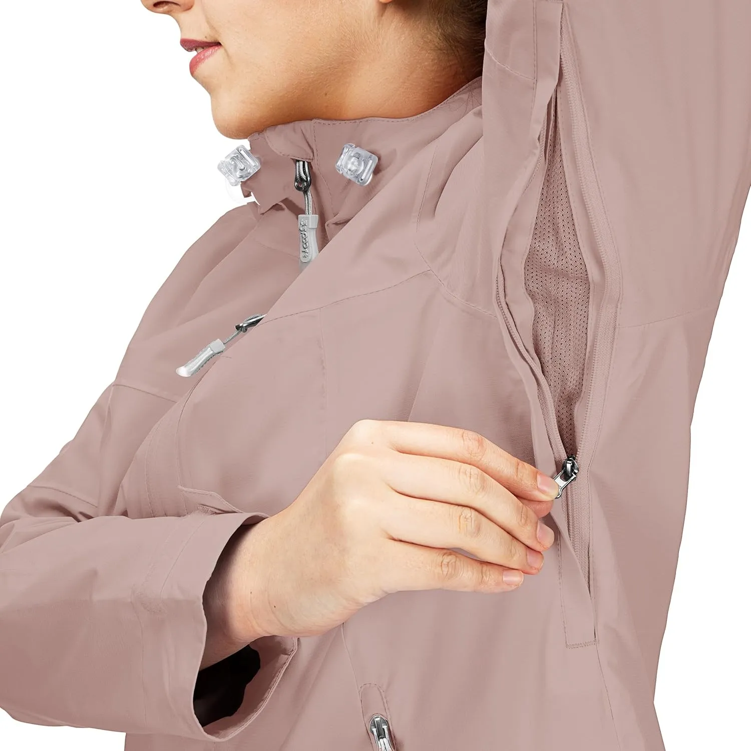 33,000ft Packable Rain Jacket Women Lightweight Waterproof Raincoat with Hood Cycling Bike Jacket Windbreaker