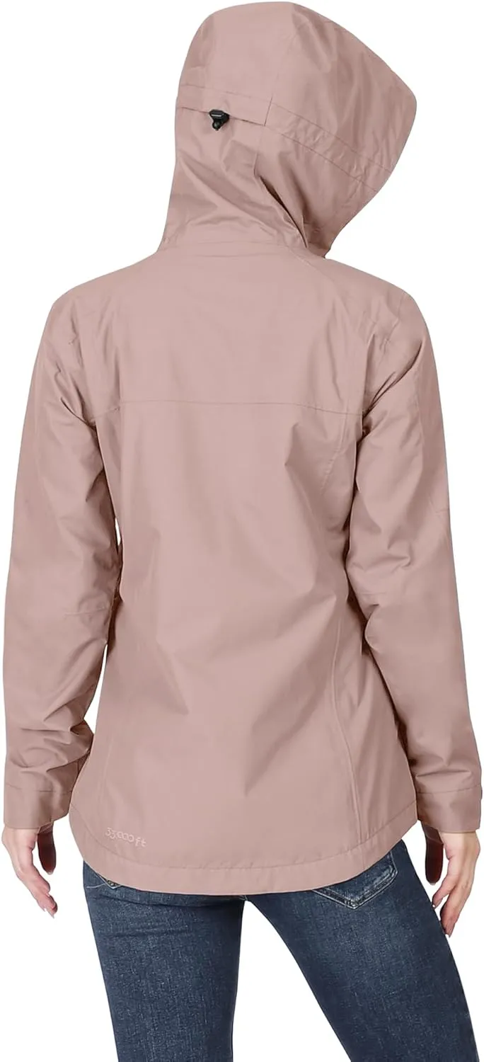 33,000ft Packable Rain Jacket Women Lightweight Waterproof Raincoat with Hood Cycling Bike Jacket Windbreaker