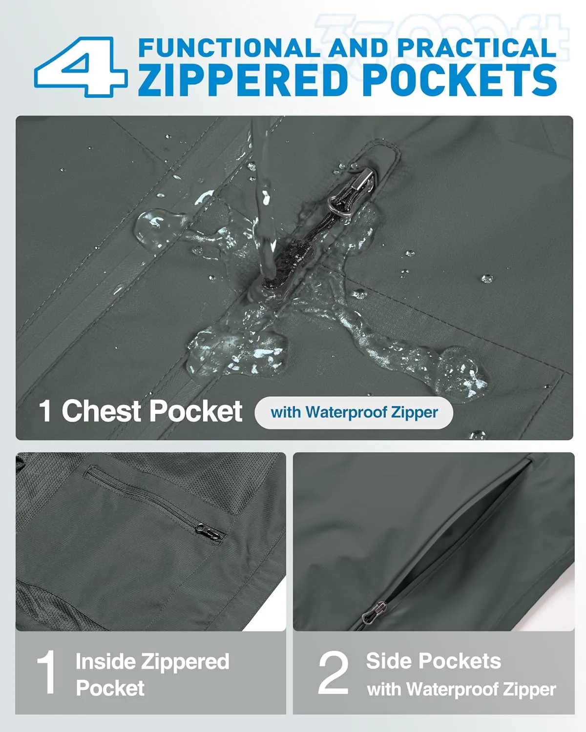 33,000ft Packable Rain Jacket Women Lightweight Waterproof Raincoat with Hood Cycling Bike Jacket Windbreaker