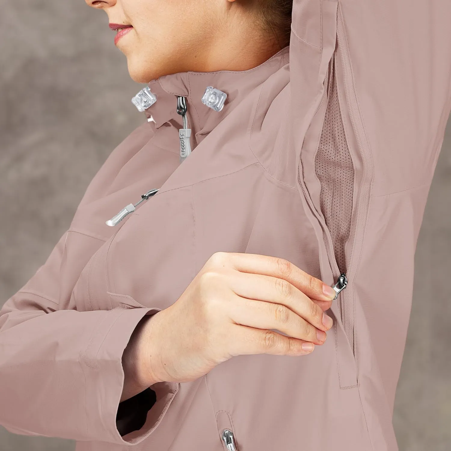 33,000ft Packable Rain Jacket Women Lightweight Waterproof Raincoat with Hood Cycling Bike Jacket Windbreaker