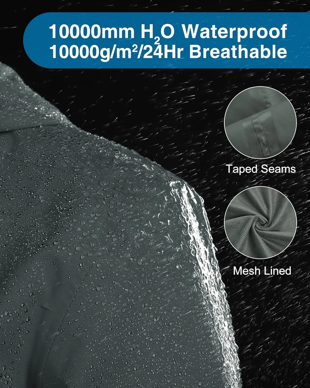 33,000ft Packable Rain Jacket Women Lightweight Waterproof Raincoat with Hood Cycling Bike Jacket Windbreaker