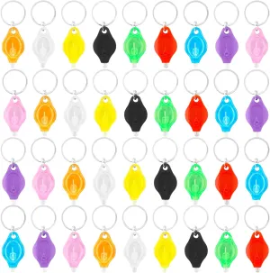 36 Pack Mini Led Flashlight Keychain Portable Colorful Small Flashlight Keychain Ultra Bright Torch Key Ring for Outdoor and Indoor Night Activities and Emergency Lighting